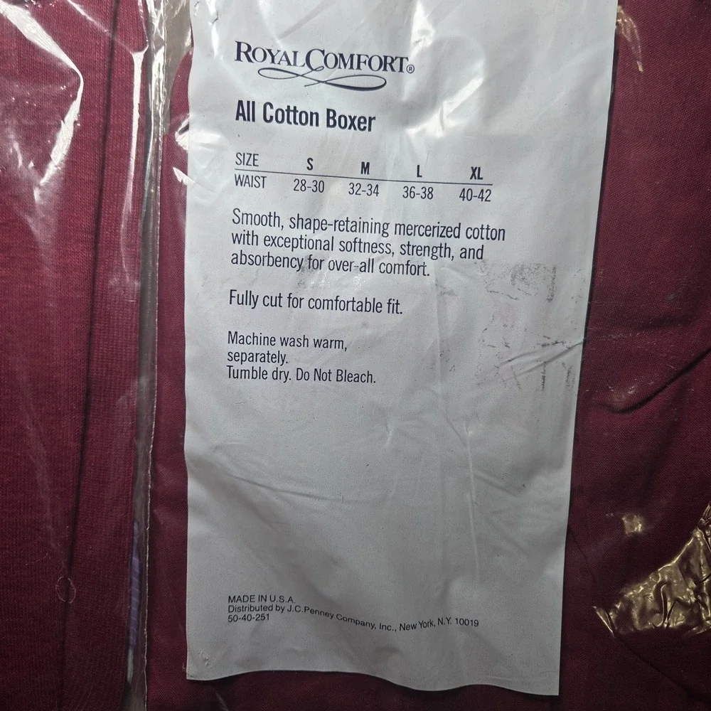 Vintage Royal Comfort Men's Mercerized Cotton Tank & Boxer Set Maroon Size Large